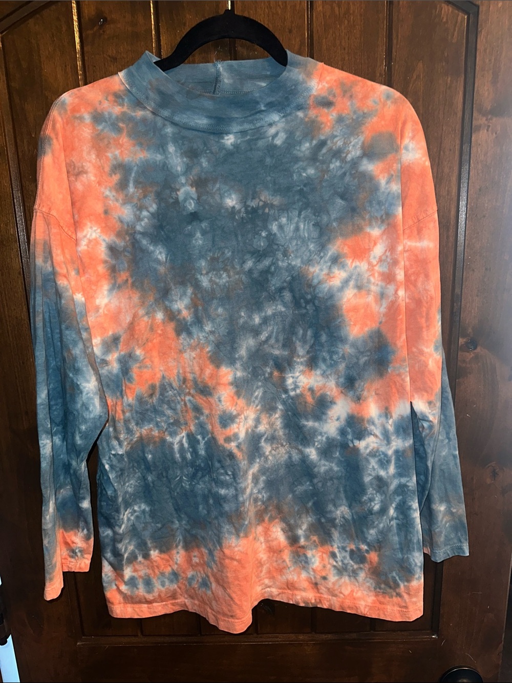 We The Free Women’s Long Sleeve Tie-Dye Tee in Coral & Slate Blue